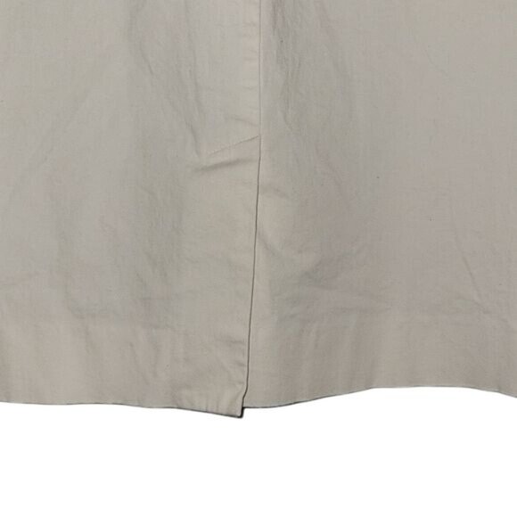 White Knee-Length Pencil Skirt With Elastic Waist & Back Pockets For Women - Picture 3 of 4